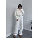 Dip Moda kadın şardonlu üç iplik eşofman takımı GTS018 - Ekru