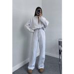 Dip Moda kadın şardonlu üç iplik eşofman takımı GTS018 - Gri Melanj