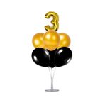 Dipak Gold/Siyah Renk 3 Yaş Balon 1 Adet Balon Standı