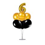 Dipak * Gold/Siyah Renk 6 Yaş Balon + 1 Adet Balon Standı