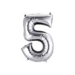 Dipak Gümüş''5'' Rakamı Folyo Balon 40 Cm (16 Inç) Gümüş 16"5