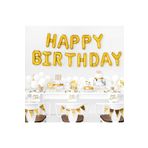 Dipak Konuşan Balon Gold Happy Birthday Set Folyo Balon 13 Adet