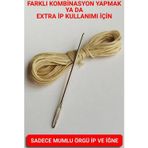 Direksiyon Kılıfı Dikmek İçin Extra Mumlu İp-İğne 3 Metre Bej
