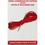 Direksiyon Kılıfı Dikmek İçin Extra Mumlu İp-İğne 3 Metre Kırmızı