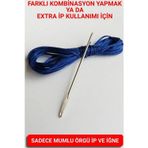 Direksiyon Kılıfı Dikmek İçin Extra Mumlu İp-İğne 3 Metre Mavi