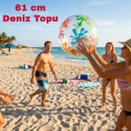 Direkstoktan 🌟 Şeffaf Desenli Plaj ve Deniz Topu Seti (61 Cm) - Yazın Eğlencesi! 🌟61 cm Designer Beach Ball Bestway 31001 - MODEL 1