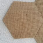 Direkt-Al Jüt Kumaş Kaplı Altıgen Levha Arkası Yapışkanlı 5'li Set 18,5 cm x 21,5 cm
