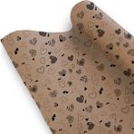 Direkt-Al Kraft Ambalaj Kağıdı 70 Gr. Kalın 70X100 Cm.10 Adet Kalp Desenli