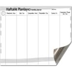 Direkt-Al Mıknatıslı Haftalık Planlayıcı Yaz Sil 50 x 70 cm Kullanışlı Pano