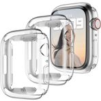 Dirrelo 3 adet TPU kılıf, Apple Watch serisi 7 45 mm ile uyumlu, tam kaplama, ekran koruyucu, HD gövde, yumuşak çizilmeye karşı dayanıklı koruyucu folyo, iWatch serisi 7, 3 şeffaf