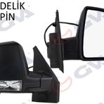 Dış Dikiz Aynası Sağ Doblo 11 Elektrikli Sinyalli Siyah Kapaklı Tek Cam Konveks 8 Fiş Vm-668ehr
