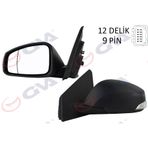 Dış Dikiz Aynası Sol Megane-Fluence 08 Elektrikli Isıtmalı Sinyalli Sensörlü Asferik 9 Fiş Vm-6138Ehsal