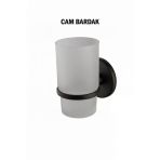 Diş Fırçalık Cam Bardaklı Siyah Renk