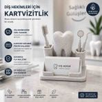 Diş Hekimleri Için 3D Baskı Kartvizitlik ve Masaüstü Düzenleyici – Diş Temalı Kalemlik ve Kartlık