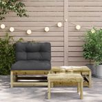 Dış mekan bahçe kanepe, minderli, 2 kişilik modüler bahçe kanepe, dış mekan salon takımı, modüler kanepeler, dış mekan kanepeleri, bahçe Loveseat bahçe mobilyaları, kahverengi, masif çam mumu