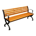 Dış Mekan Bahçe Tezgahı 180 cm - Ahşap ve Metal Çerçeve U Şekilli Ayaklar Arkalık Kolay Montaj Bahçe Avlu ve Sundurma için Veranda Oturma - 1,2/1,5/1,8 m Seçenekler Mevcuttur