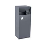 Dış Mekan Çöp Kovası 19 L/40 L Dış Mekan Çöp Kovası Yan Delikli Gri Kare Metal Çöp Kovası, Küllüklü Modern Ticari Çöp Kutusu Çöp Kutusu Çöp Kutusu (Orta)