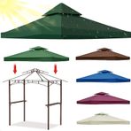 Dış Mekan Gazebo Gölgelik Yedek Kapak Su Geçirmez 3 m x 3 m 2 Katlı Çatı Hava Havalandırmalı Üst 300D Oxford Kumaş Çardağınızı Elementlerden Koruyun!