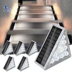 Dış Mekan Güneş Enerjili Merdiven Işıkları Su Geçirmez Bahçe Lambaları 13 LED'li Renkli Aydınlatma Adımlar Yol Veranda için 2'li Paket