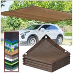 Dış mekan güneş tentesi, %90 UV korumalı, bahçe terası ve pergola için, sebze, çiçek ve bitkiler için sera örtüsü, kahverengi, 4 x 9 m.