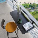 Dış Mekan Katlanır Yan Sehpa - Ayarlanabilir Balkon Korkuluk Asılı Masa Yerden Tasarruflu Duvara Monte Masa Taşınabilir Siyah Katlanır Masa 119,88 cm x 34,7 cm Veranda ve Bahçe için.