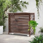 Dış Mekan Klima Örtüsü Masif Ahşap İklim Kalkanı Dekoratif Bitki Destek ve Gizlilik Çiti 110x50 cm Klima Üniteleri ve Saksılar için Bahçe Dekorasyonu