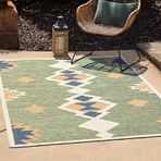 Dış Mekan Kullanımı için Büyük Su Geçirmez Bahçe Halısı 200x300 Geometrik Motifli Dikdörtgen Halı Veranda ve Ahşap Güverte için Kaymaz Tasarım Bahçe Alanı için İç Mekan Dış Mekan Halısı