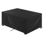 Dış Mekan Mobilya Kapakları 100x100x85cm Su Geçirmez Anti UV Yükseltilmiş Yırtılmaya Dayanıklı 420D Oxford Kumaş Dikdörtgen/Kare Veranda Masa Örtüsü Açık Rattan Mobilya Siyah