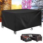 Dış Mekan Mobilya Örtüleri 330x330x90cm Su Geçirmez 600D Oxford Kumaş Veranda Masa Örtüsü Ağır Hizmet Bahçe Mobilyaları Örtüsü UV Dayanıklı Yırtılmaya ve Solmaya Dayanıklı Bahçe Masa ve Sandalyelere