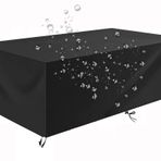 Dış Mekan Mobilya Örtüsü 90x75x60cm Ağır Hizmet Tipi Su Geçirmez Masa Örtüsü Bahçe Mobilyaları Seti için Siyah Suya Dayanıklı Polyester Malzeme UV Korumalı ve Toz Geçirmez Tasarım.