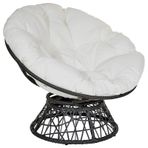 Dış Mekan Mobilyaları için Su Geçirmez Sandalye Minderi, Yuvarlak Bahçe Kanepe Salıncak Minderleri - Rahatlamak için Kalın Pedler, Beyaz - 130 x 130 cm