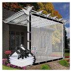Dış mekan PE çardak yan paneller, veranda, havuz ve kamp için şeffaf muşamba, hava koşullarına dayanıklı muhafaza özelleştirilebilir boyut 13 x 13 ft şeffaf perdeler gizlilik ve koruma için