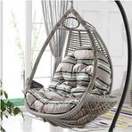 Dış mekan salıncak sandalye minderi - Yumurta şeklinde hamak minderi, rattan bahçe, veranda mobilyaları için, iç mekan/dış mekan dekoru için rahat ve şık yastık, rahatlamak için mükemmel