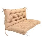 Dış mekan sandalye minderi, 2'li set, su geçirmez, bahçe bankı koltuk minderi, veranda, salıncak, kalın, rahat yastık, iç mekan, dış mekan için, haki 120 x 100 cm
