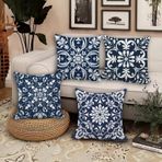 Dış Mekan Su Geçirmez Geometri Yastık Kılıfları 40 x 40 cm Set 4 Keten Dekoratif Yastık Kılıfı Çift Taraflı Baskılı Veranda Bahçe Kanepe Sandalye için - Mandala PX-455