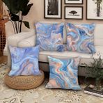 Dış Mekan Su Geçirmez Mermer Yastık Kılıfları 50,7 x 50,7 cm 4'lü Set Çift Taraflı Dekoratif Yastık Kılıfları Veranda Bahçe Kanepe Sandalye Keten Yastık Kılıfları Bulut PX-209