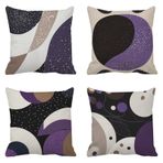 Dış Mekan Su Geçirmez Minderler 70x70cm - İlkbahar/Yaz Bahçe Mobilyaları ve Veranda için Çift Taraflı Baskılı Bej Dekoratif Kare Yastık Kılıfları Keten Geometri Tasarımı