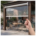 Dış Mekan Su Geçirmez Roll-Up, Şeffaf Rüzgar Geçirmez Stor Perde, HD Plastik Bölme Perdesi, Carport Balkon Teras Veranda Sundurma için, Kurulumu Kolay, 0,5 mm(W170*H300cm/W66.9*H118.11in)