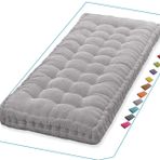 Dış mekan sundurma salıncak yastığı, bank için, 120 x 40 cm, kalınlaştırılmış sırtlık yastığı, iç ve dış mekan mobilyaları için, veranda, bahçe, çim hamak, açık gri, 1 2 3 kişilik
