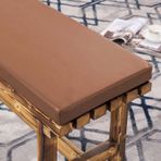 Dış Mekan Tezgah Minderi Su Geçirmez PU Deri Koltuk Paspası Bahçe Veranda Salıncak Sandalye Çıkarılabilir 2 3 Kişilik Ped 80x40 cm Gri