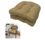 Dış Mekan U Şeklinde Tepeli Hasır Sandalye Minderleri 2'li Set 48,2 x 48,2 x 12,7 cm İç Mekan/Dış Mekan Koltuk Minderleri Veranda Mobilyası Bahçe Ofis Sundurma için Konfor ve Stil ile Yedek Yastıklar