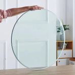 Dış Mekan Veranda için Temperli Cam Yuvarlak Masa Üstü - 40 cm, 50 cm, 60 cm, 80 cm - Dayanıklı, Yuvarlak Kenar, Mutfak Yemek ve Sehpalar için İdeal (65 cm/26 inç)
