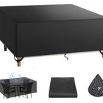 Dış mekan veranda mobilya seti kılıfı, su geçirmez, ağır hizmet tipi Rattan bahçe masası ve sandalye, kanepe kılıfları, 330 x 275 x 100 cm, büzme ipli dış mekan mobilyalarınızı yağmurdan, kardan ve