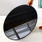 Dış Mekan Veranda, Mutfak ve Sehpa için Yuvarlak Temperli Cam Masa Üstü - Şeffaf Siyah/Kahverengi - 40 cm, 50 cm, 60 cm, 80 cm, Yuvarlak Kenar Tasarımı