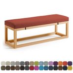 Dış Mekan Veranda Tezgah Minderi 39 "x 14" x 3 inç İç Mekan Mobilya Tezgah Pedi Bahçe Kanepe Sallanan Sandalyeler için Kalın Yastık Elastik Bağları ile Koyu Kırmızı Renk