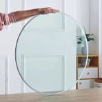 Dış Mekan Veranda Yuvarlak Temperli Cam Masa Üstü - 40 cm, 50 cm, 60 cm, 80 cm - Şeffaf Siyah/Kahverengi - Yuvarlak Kenarlı Mutfak Yemek ve Sehpa için İdeal