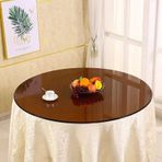 Dış Mekan Veranda Yuvarlak Temperli Cam Masa Üstü - Şeffaf Siyah/Kahverengi, 40 cm/50 cm/60 cm/80 cm, Mutfak Yemek ve Sehpalar için Şık Yuvarlak Kenar