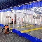 Dış Mekan Vinil Perde Şeffaf Panel Perdeler PVC Pergola, Sundurma, Gazebolar için Grometli Ağır Hizmet Tipi Muşamba (Boyut: 2,8 x 2,4 m, Renk: Mavi Taraf)
