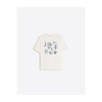Disante Deniz Kabuğu Baskılı Bisiklet Yaka Oversize Trend Kadın T-shirt