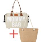 Disanuva Mommy Bag Anne Çantası + Ip Askılı Hasır Plaj Çantası Seti - Çok Renkli